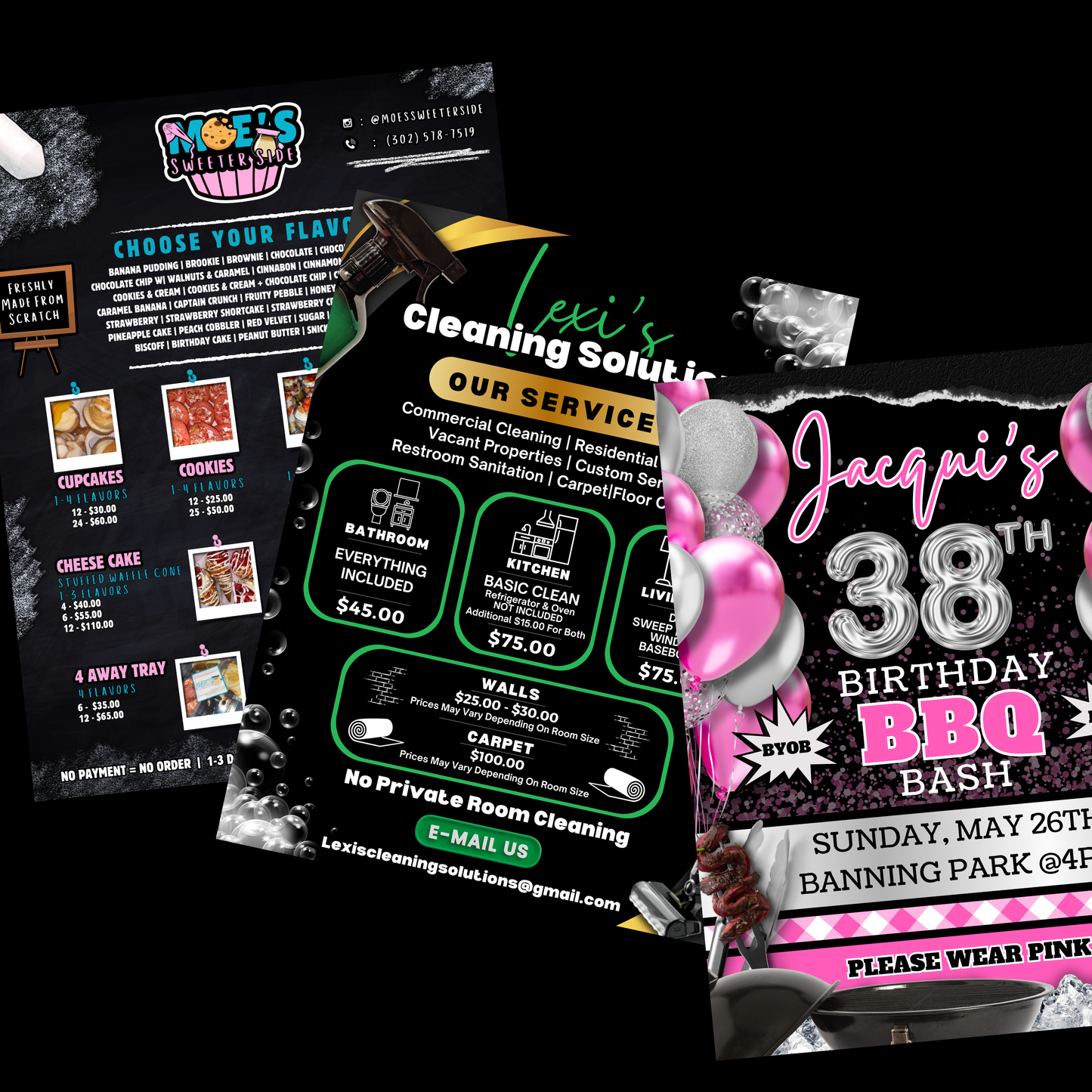 Flyer, Menu & PriceList Design & Prints