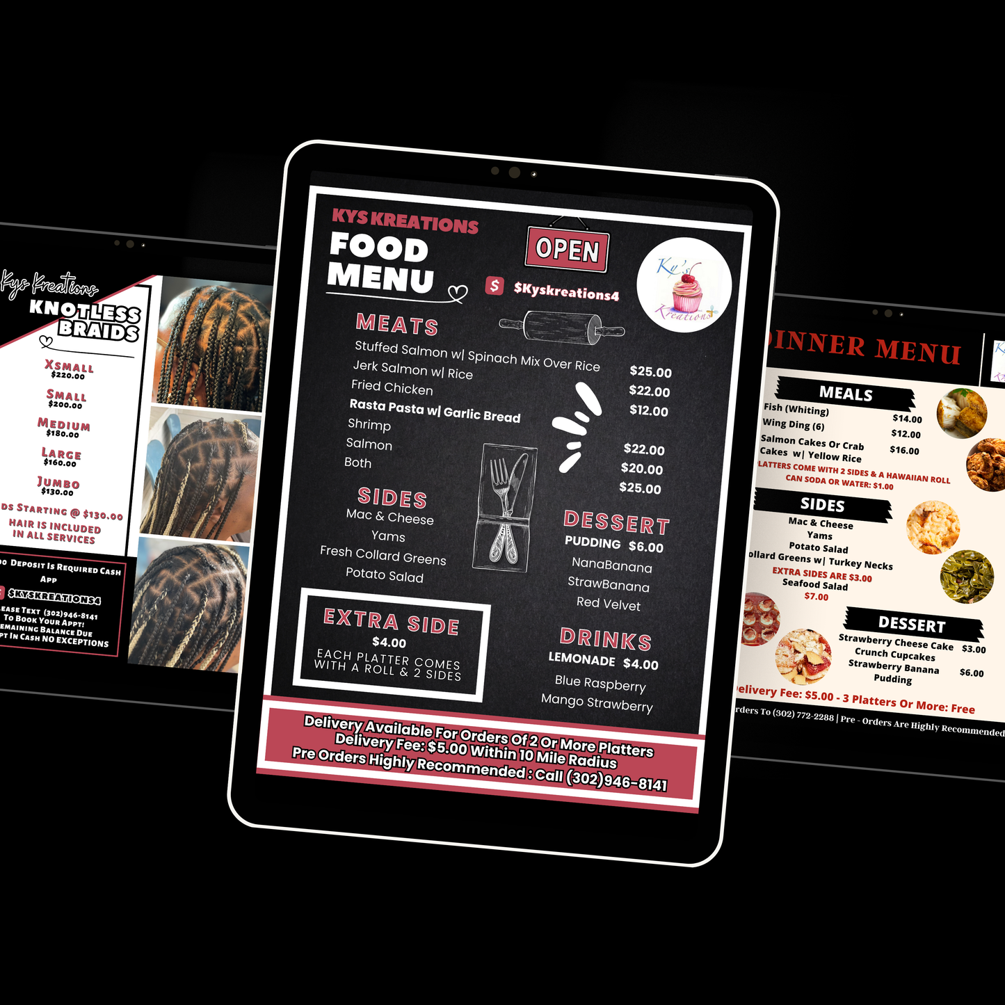 Flyer, Menu & PriceList Design & Prints
