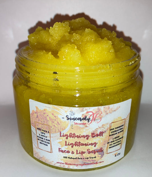 Lightning Bolt Lightening Turmeric Exfoliating Lip & Face Sugar Scrub